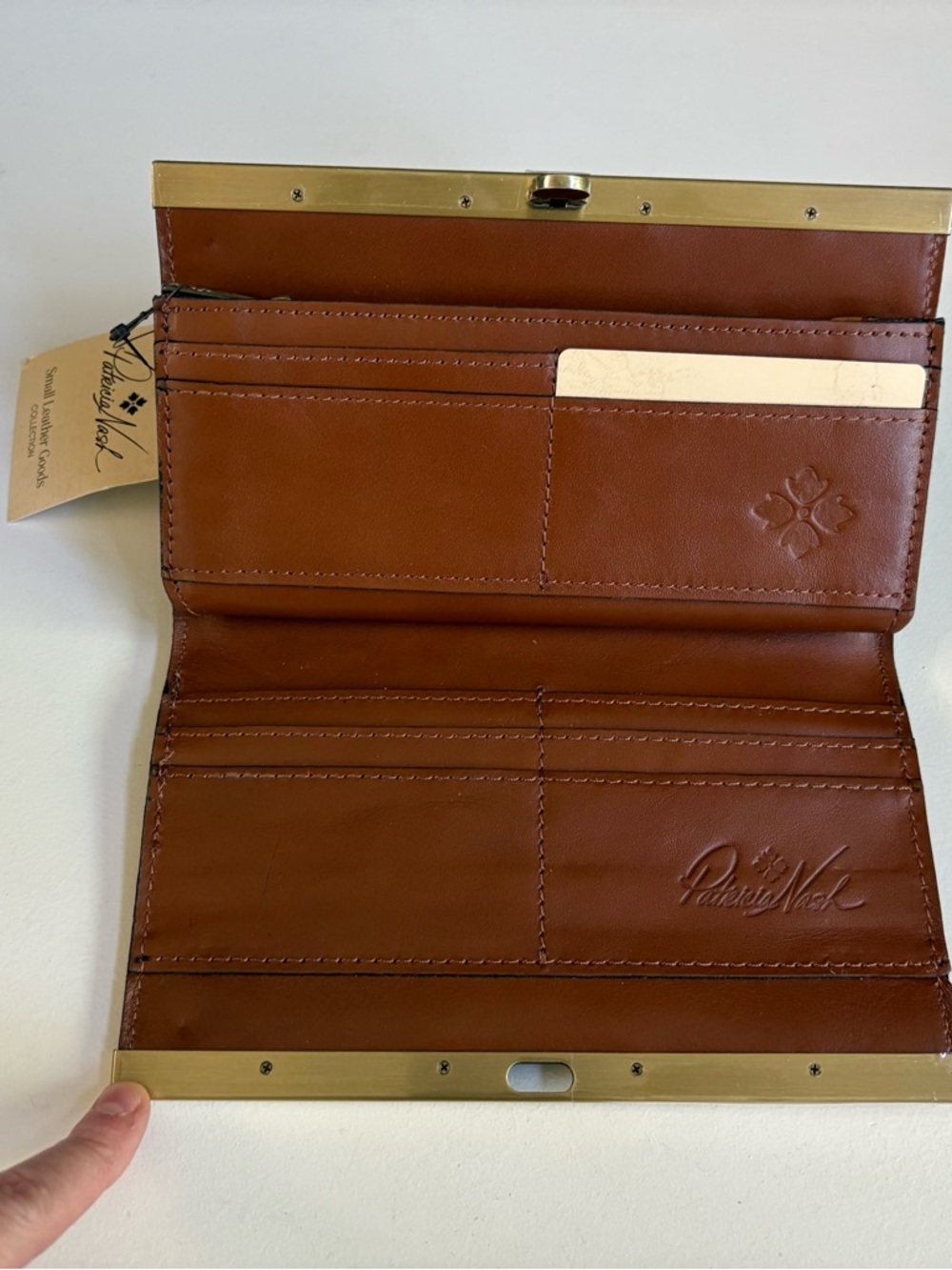 New Patricia Nash Cauchy Leather Frame Wallet Tooled Florence - Picture 8 of 9